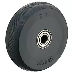 5" x 1-1/2"滾珠軸承內硬外軟橡膠輪  