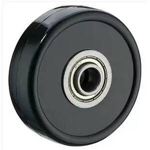 3" x 1" Solid Soft Rubber On Bearing Wheels