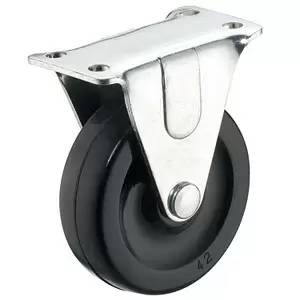 2-1/2" x 13/16"固定頂板硬橡膠腳輪 