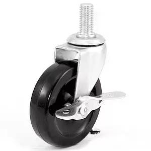 2-1/2" x 13/16" Threaded Stem Casters With Hard Rubber Wheels
